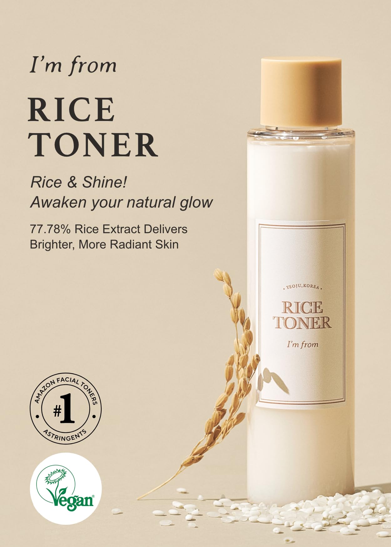 I'm from Rice Toner, 77.78% Rice Extract from Korea