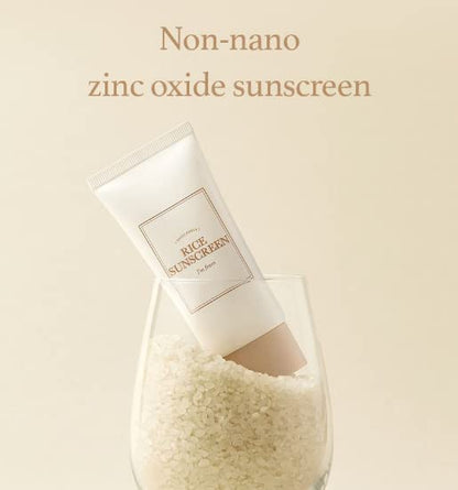 I'm from Rice Sunscreen 50ml, Physical, rice extract 41%, Non-nano zinc oxide, Reef friendly, skin sun protection