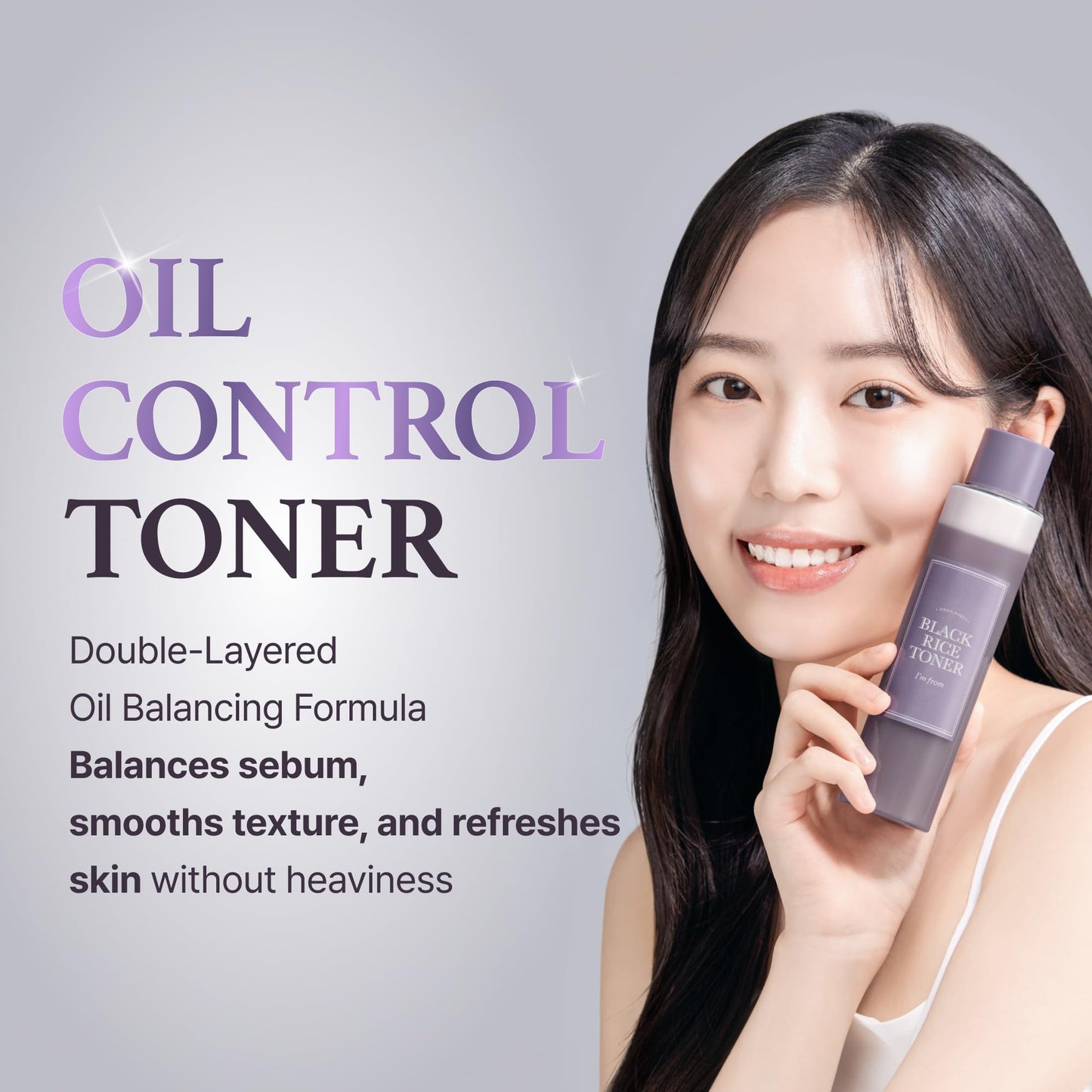 I'm from Black Rice Toner for Oily Skin, Lightweight, Niacinamide, Panthenol, Glass Skin, Fragrance Free, Korean Skin Care, 150ml, 5.07 fl.oz