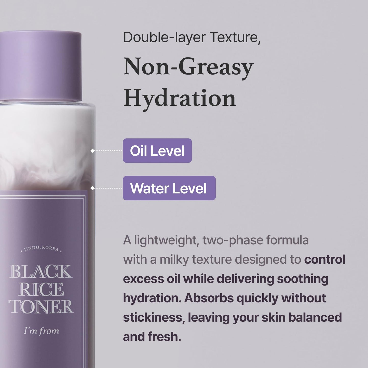 I'm from Black Rice Toner for Oily Skin, Lightweight, Niacinamide, Panthenol, Glass Skin, Fragrance Free, Korean Skin Care, 150ml, 5.07 fl.oz